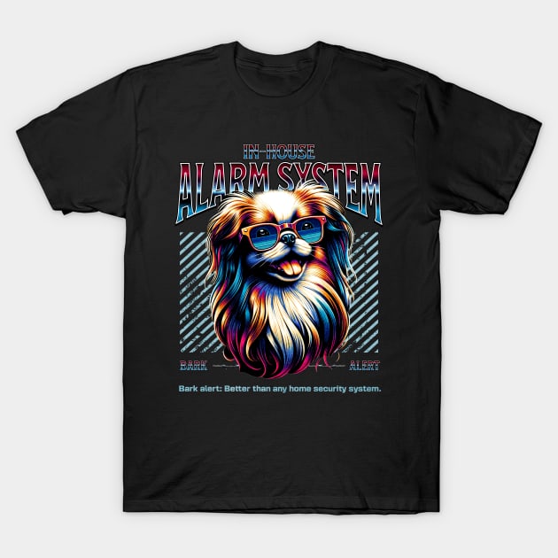 Bark Alert Japanese Chin Dog T-Shirt by Miami Neon Designs